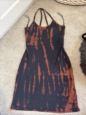 Double Zero Acid Washed Black Ribbed Tank Dress